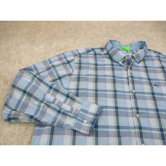 Tommy Bahama Shirt Men 3XLT Blue Pink Plaid Newport Coast Casual Button Up - Picture 3 of 11